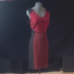 Burgundy and Black Knee Length Sleeveless Dress By Preston & York Size 8